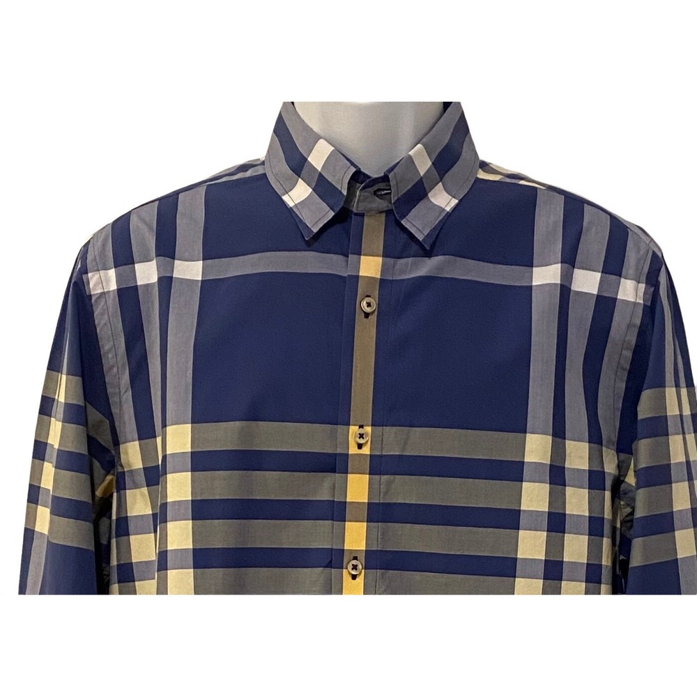 Southern Tide Mens Shirt Button Embroidered Logo Trim Fit Blue Plaid Long Sleeve
